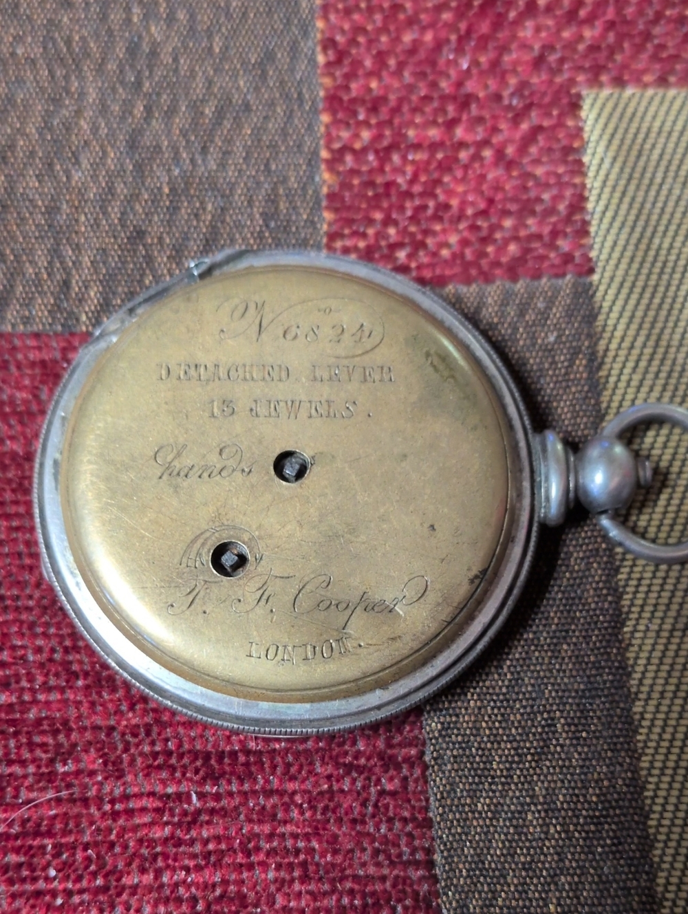 Vintage Pocket Watch Pendant - Gold and Silver Tones